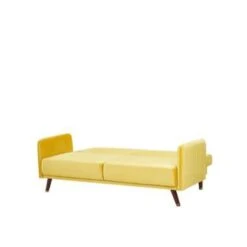 Beliani Driezitsbank - SENJA Geel Fluweel -Woninginrichting Winkel 367603e5d2bb49f0855cbd2db963d2d4