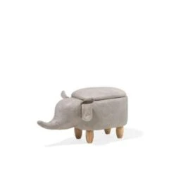 Beliani Dierenhocker ELEPHANT - Grijs Kunstleer -Woninginrichting Winkel 372ade367faa4ecb80e479f62c9eab05
