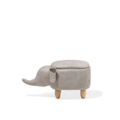 Beliani Dierenhocker ELEPHANT - Grijs Kunstleer -Woninginrichting Winkel 378634d87e7f45e0b66c04d49af4d314