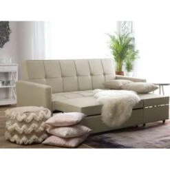 Beliani Slaapbank - GLOMMA Beige Polyester -Woninginrichting Winkel 4249d37b50944ae487c6c3697efc6f19