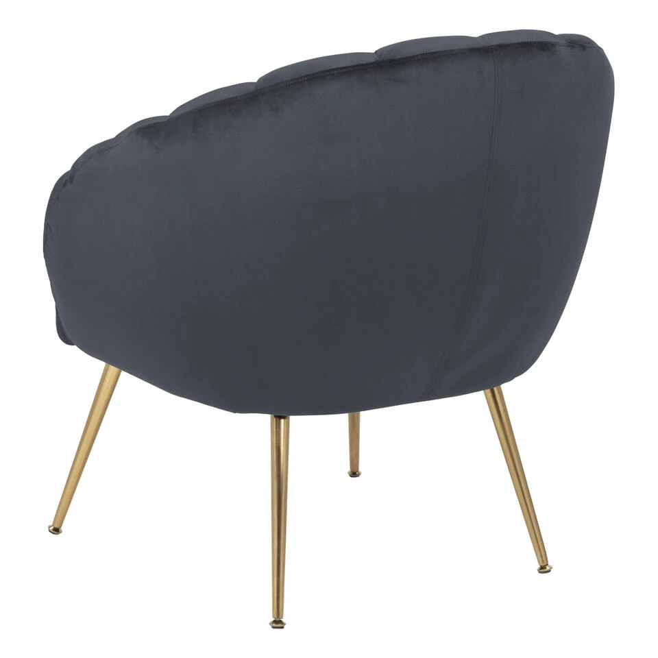 Sohome Fauteuil Garrick - Velvet - Dark Grey/Gold 4 Sohome Fauteuil Garrick - Velvet - Dark Grey/Gold - Afbeelding 4