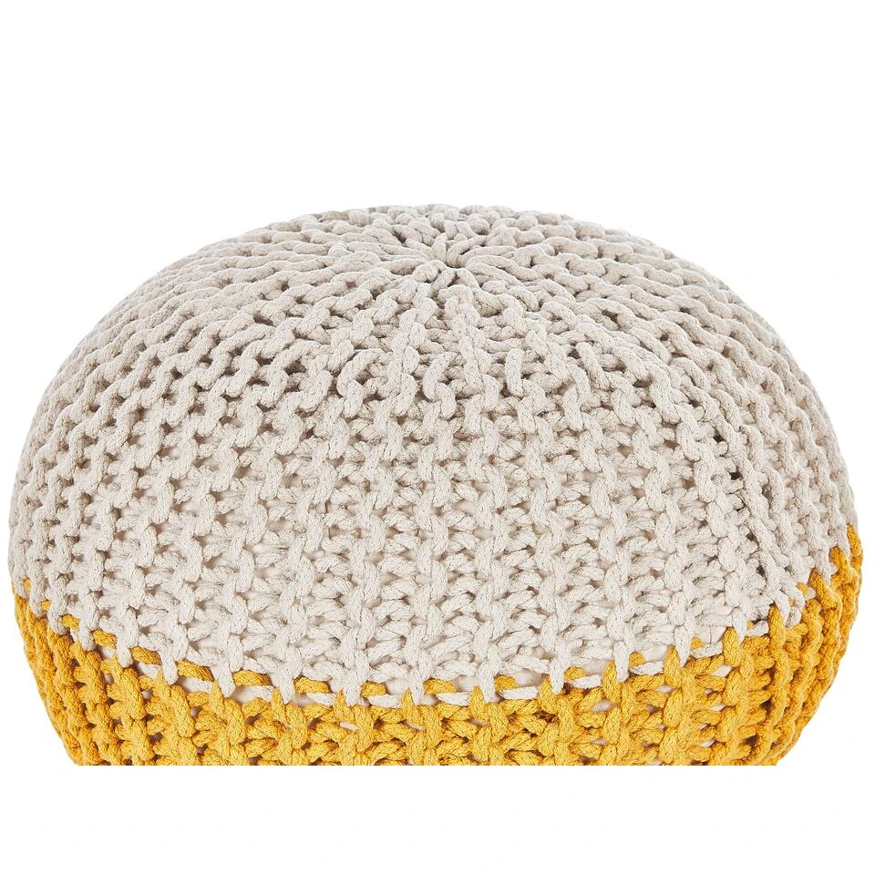 Beliani Poef CONRAD - Geel Katoen 4 Beliani Poef CONRAD - Geel Katoen - Afbeelding 4