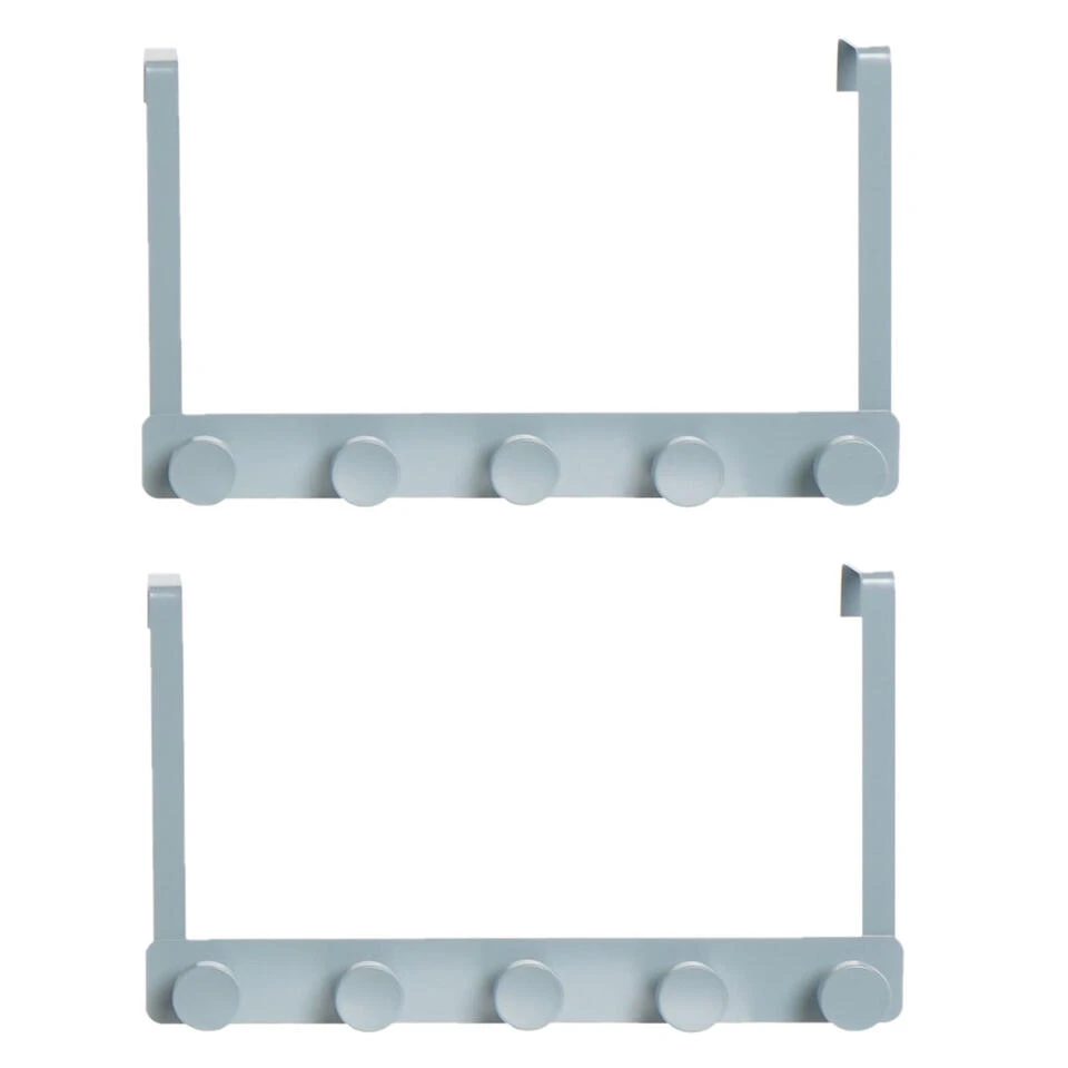 Metalen Deurkapstok/rek Antraciet Grijs Met 5 Ophangknoppen 34 Cm 2 Metalen Deurkapstok/rek Antraciet Grijs Met 5 Ophangknoppen 34 Cm - Afbeelding 2