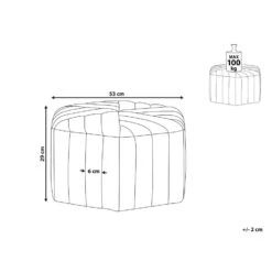 Beliani Poef MURIETTA - Grijs Fluweel -Woninginrichting Winkel 4dc57706e6b64a5e9f09b1a68d8e0ffc
