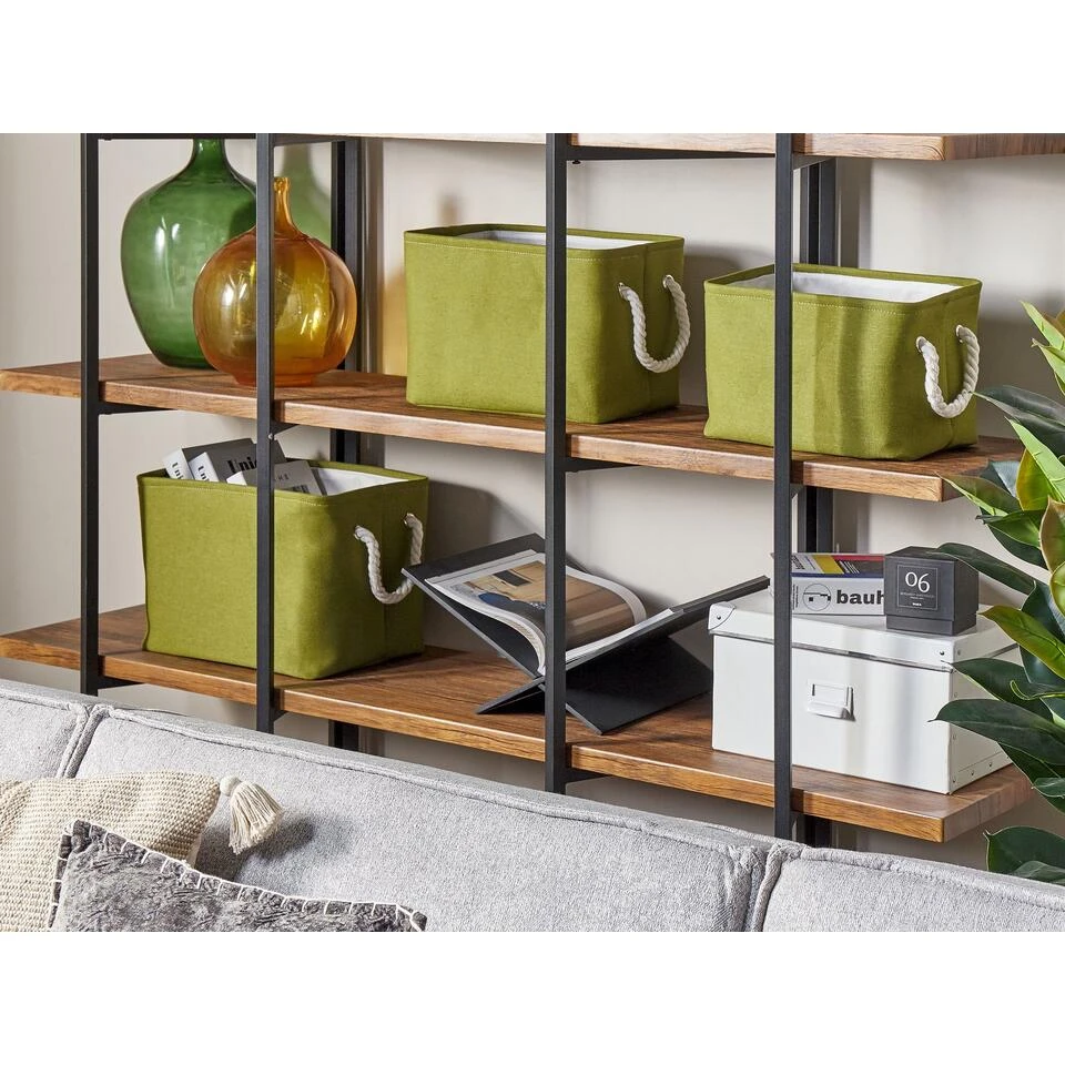 Beliani Mand DARQAB - Groen Polyester 2 Beliani Mand DARQAB - Groen Polyester - Afbeelding 2