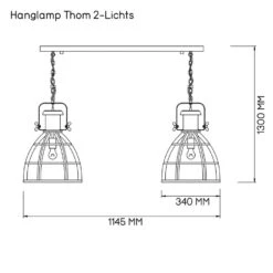 Hanglamp Thom 2 - Antiek Zwart - 138x115x34 Cm -Woninginrichting Winkel 60101000 9700