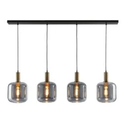 Hanglamp Toulouse 4-lichts - Zwart - 150x120x10 Cm