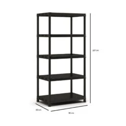 Keter XL Opbergrek - 5 Planken - 90x60x187cm - Zwart -Woninginrichting Winkel 649a72e77b59457da47a5e5f2bd0a258