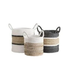 Mand Bologna - Naturel/wit - 30xØ28 Cm -Woninginrichting Winkel 70503531 4050