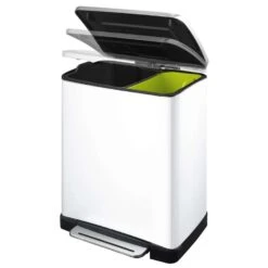 EKO Recycling Pedaalemmer E-Cube - Wit - 28+18l -Woninginrichting Winkel 81021023 0001