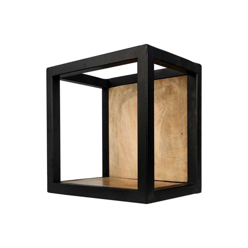 HSM Collection Wandbox Levels - Naturel/zwart - 25x18x25 Cm 2 HSM Collection Wandbox Levels - Naturel/zwart - 25x18x25 Cm - Afbeelding 2