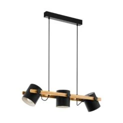 EGLO Hanglamp 3-lichts Hornwood - Zwart/goud