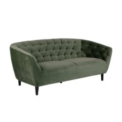 Bank Thyrza 3-zits - Fluweel - Groen -Woninginrichting Winkel 81026534 0100