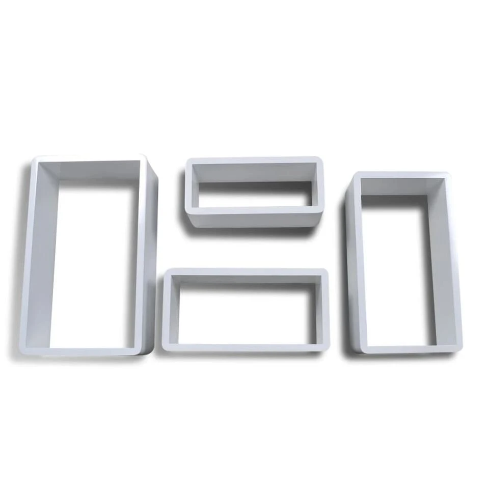 VIDAXL Kubusachtige Plankenset 4 Stuks Wit 3 VIDAXL Kubusachtige Plankenset 4 Stuks Wit - Afbeelding 3