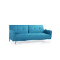Beliani Driezitsbank - LUCAN Blauw Polyester -Woninginrichting Winkel 87cf9f8945a04da79dfba6bec293588e