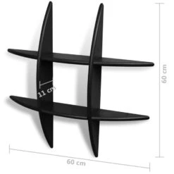 VidaXL Wandplanken 2 St Zwart -Woninginrichting Winkel 8e7a611a33494756b5d8e8df9554de04