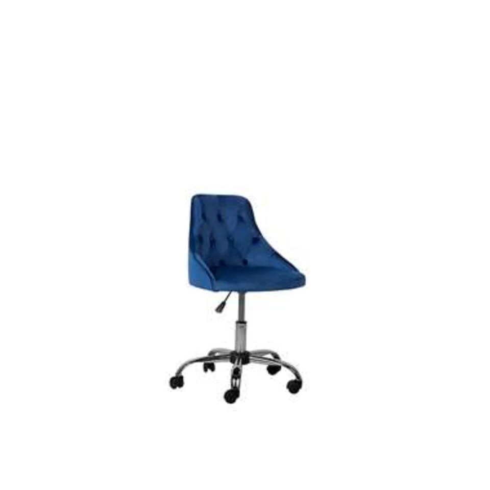 Beliani Bureaustoel PARRISH - Blauw Fluweel 3 Beliani Bureaustoel PARRISH - Blauw Fluweel - Afbeelding 3