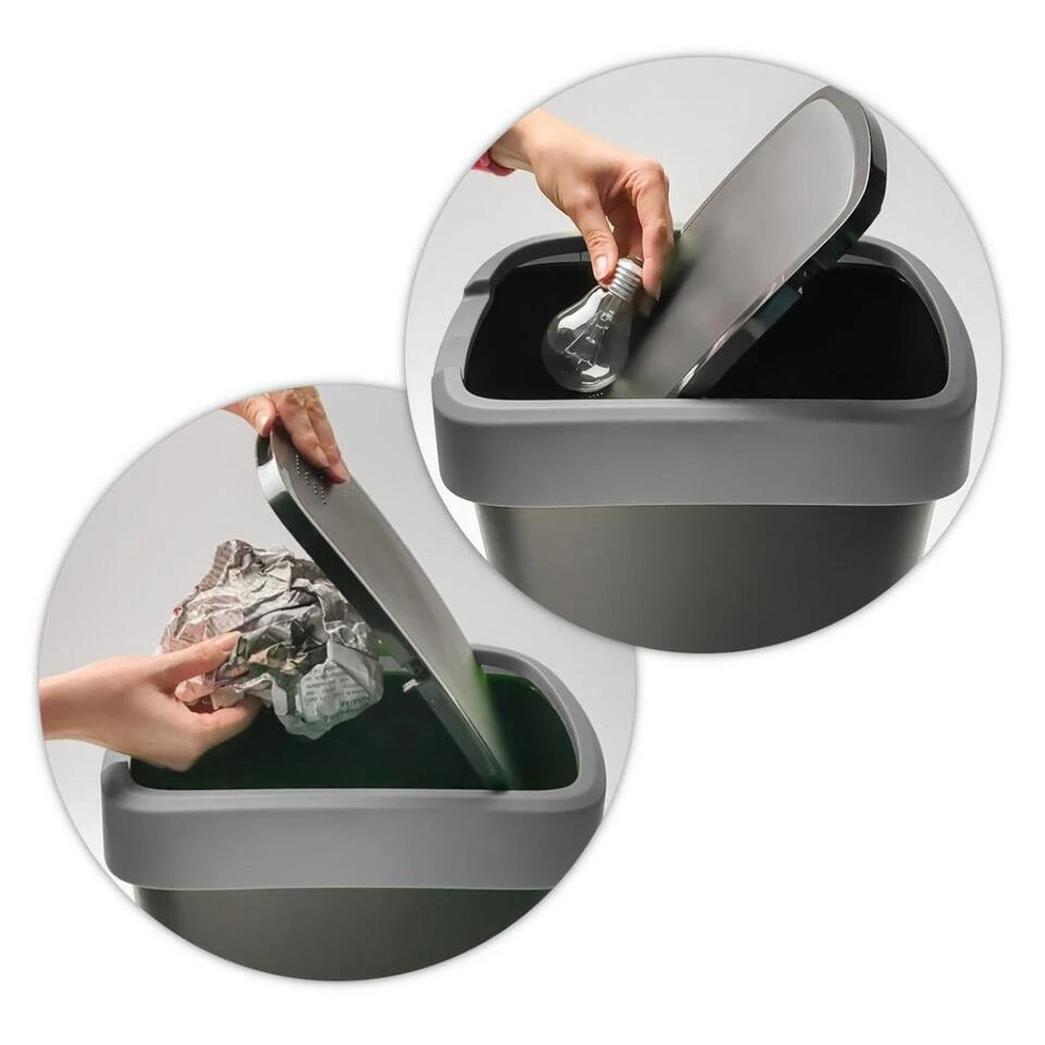 Rotho Twist Afvalbak - 25L - Zilver 4 Rotho Twist Afvalbak - 25L - Zilver - Afbeelding 4