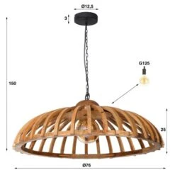 Hoyz - Hanglamp Ø65 Span - Massief Mango - Naturel -Woninginrichting Winkel 970ddf75685549898c41d3d88df8c274