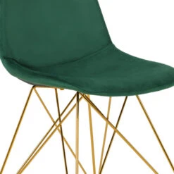 Eetkamerstoel Velvet Groen - Gouden Metalen Poten - Set Van 2 - Zithoogte 48cm - -Woninginrichting Winkel a21798d823cc426f9a45f33d713644fc