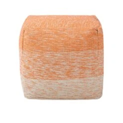 Beliani Poef HIRRI - Oranje Katoen -Woninginrichting Winkel aeede6e5a6ba4264be5c811b437850a8