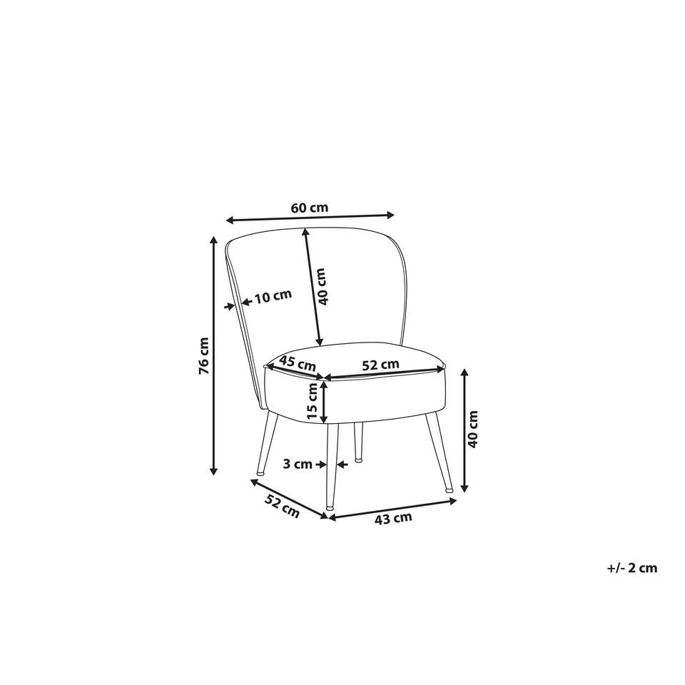 Beliani Fauteuil VOSS - Groen Polyester 3 Beliani Fauteuil VOSS - Groen Polyester - Afbeelding 3
