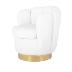 Giga Meubel Teddy Fauteuil Wit - Met Gouden Onderstel - Fauteuil Quinty -Woninginrichting Winkel bc322f9027a746a79b943ef9ce124049