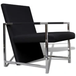 VidaXL Fauteuils 2 St Met Chroom Frame Kunstleer Zwart -Woninginrichting Winkel bde152372bf7451a8d1ce2dc93bc46f0