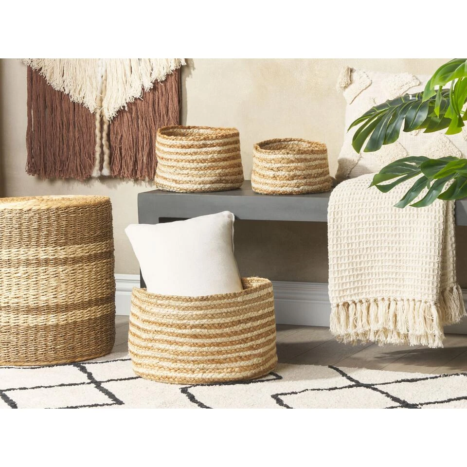 Beliani Mand KAHU - Natuurlijk Jute 2 Beliani Mand KAHU - Natuurlijk Jute - Afbeelding 2