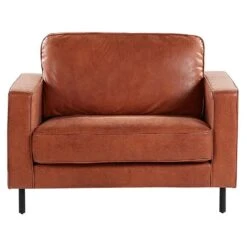 Beliani Fauteuil SAVALEN - Bruin Kunstleer -Woninginrichting Winkel c9717262b1054eda98d537778b777a70