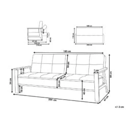 Beliani Driezitsbank - TJORN Grijs Polyester -Woninginrichting Winkel ca7085d3a1f64eaeaed2447b954f77dd