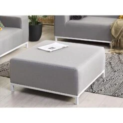 Beliani Ottomaan ROVIGO - Grijs Polyester -Woninginrichting Winkel cadfb8f1ee0941fb994a428339defe5e