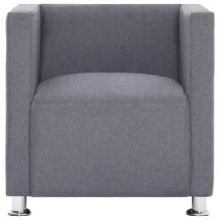 VidaXL Fauteuil Kubus Stof Lichtgrijs -Woninginrichting Winkel cc227b2efedd4a588d4fc8a112a92e6e