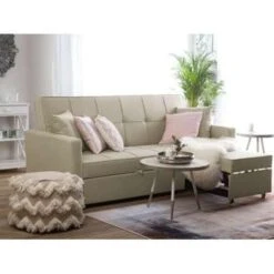 Beliani Slaapbank - GLOMMA Beige Polyester -Woninginrichting Winkel d80bc6fa8a0b4a86bc7f45a1dbf8030c