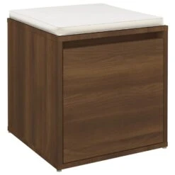 VidaXL Opbergbox Met Lade 40,5x40x40 Cm Bewerkt Hout Bruineikenkleurig 7 VidaXL Opbergbox Met Lade 40,5x40x40 Cm Bewerkt Hout Bruineikenkleurig -Woninginrichting Winkel dae235de89d040bcbad7b0c02af656e4