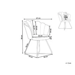 Beliani Fauteuil LOVELOCK - Beige Fluweel -Woninginrichting Winkel e13dc2e141f4407a9a8b47e95c047433