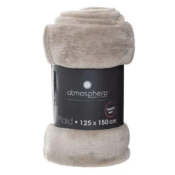 Atmosphera Plaid - Donker Beige - Polyester - 125 X 150 Cm -Woninginrichting Winkel f819fe6a99a3490082ba839d9c60781f