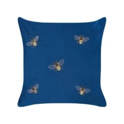 Beliani Sierkussen TALINUM - Blauw Fluweel -Woninginrichting Winkel fac477ade8a24b2082385a44e94667da