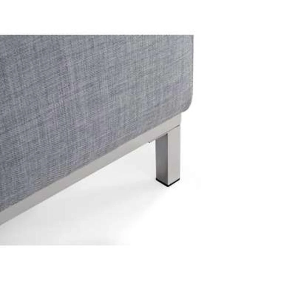 Beliani Ottomaan OSLO - Grijs Polyester 3 Beliani Ottomaan OSLO - Grijs Polyester - Afbeelding 3